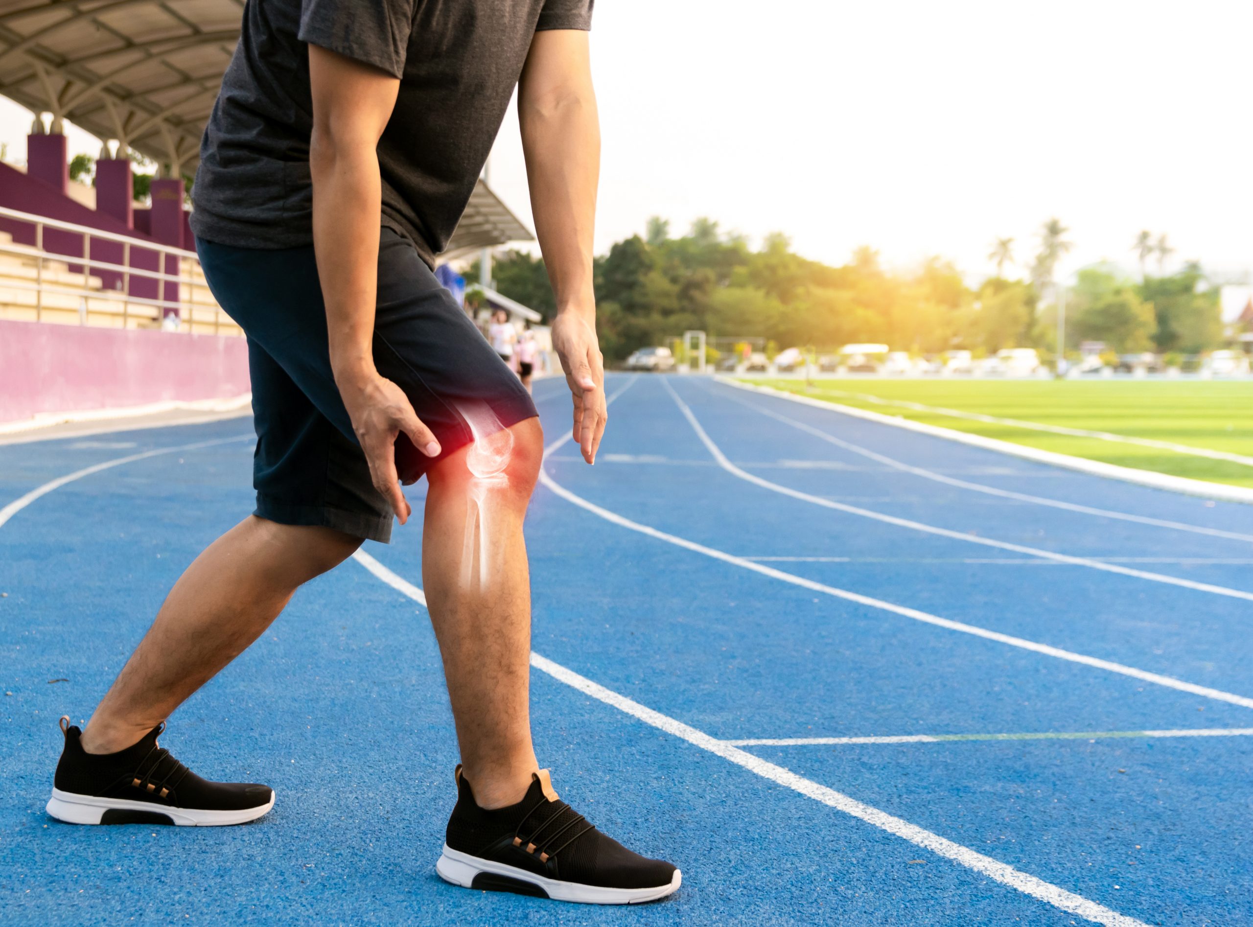runners exercise knee joint bone inflamed scaled